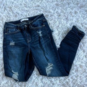 Kancan distressed dark wash skinny Jean